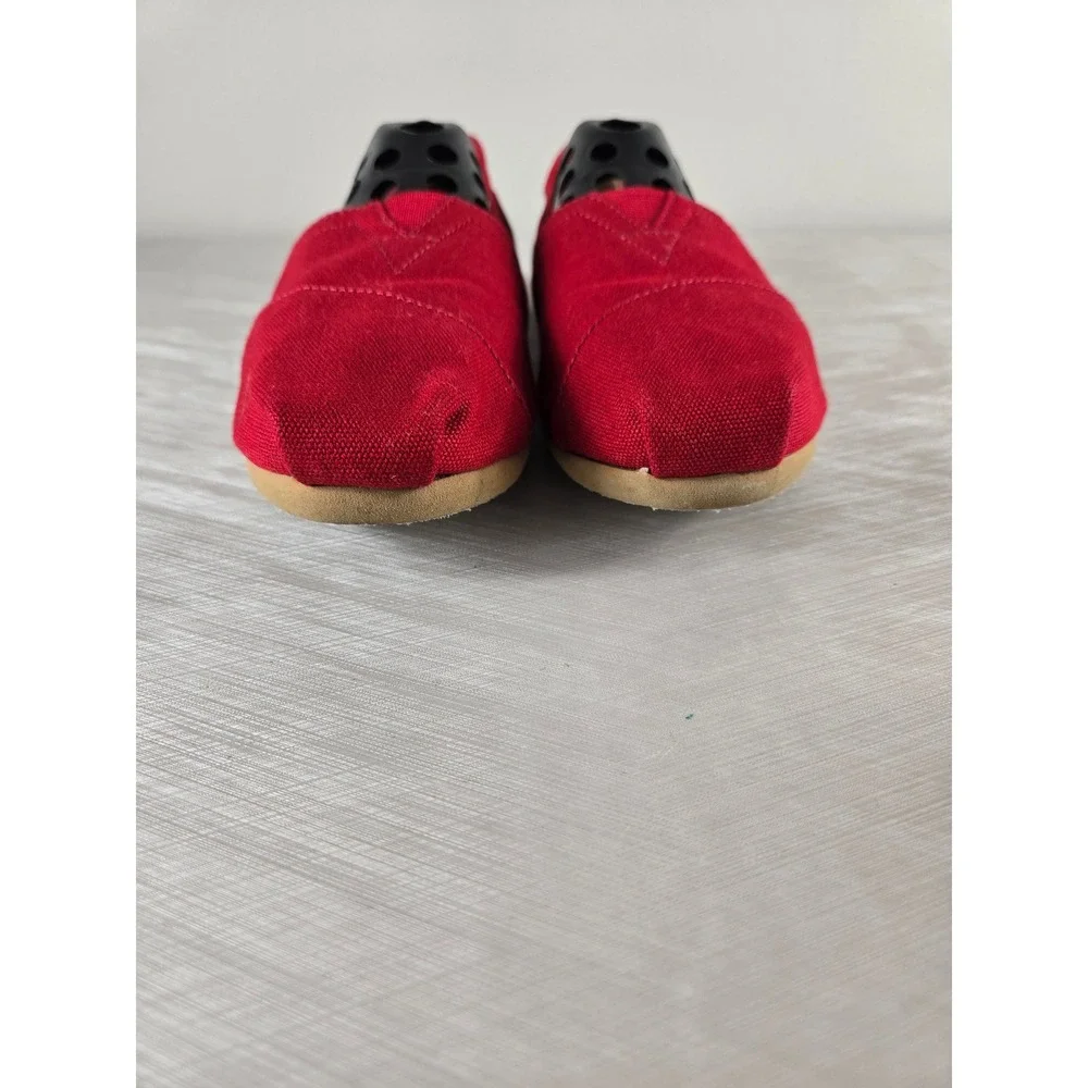 TOMS Alpargata Red Canvas Slip On Shoes Womens Size 7 1000380319-11 Flat Sneaker